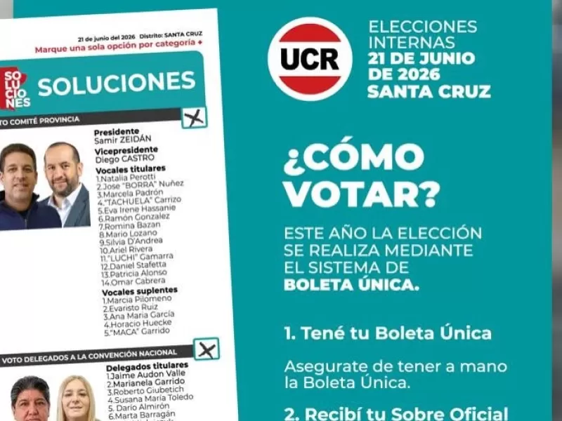 Este 21 de junio de 8 a 18 hrs.,empieza un nuevo camino en la Unión Cívica Radical