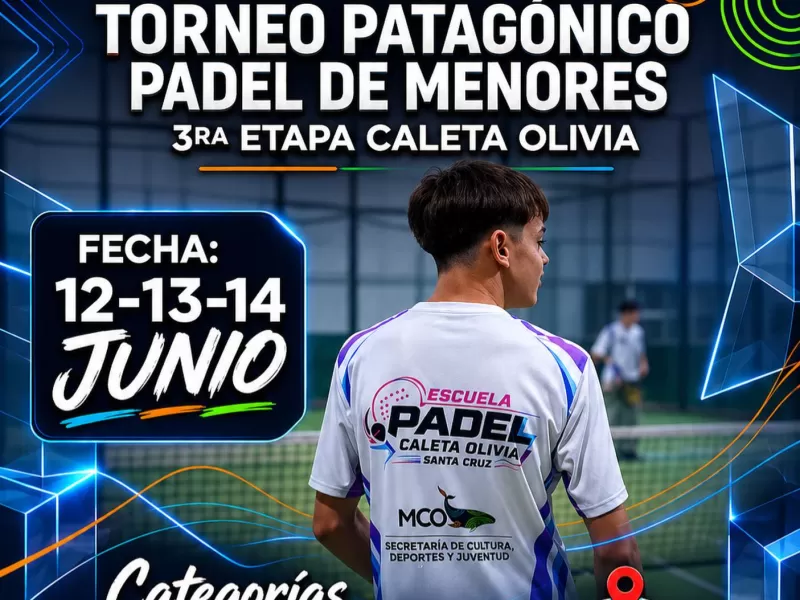 Caleta Olivia se prepara para vivir una nueva fiesta del padel juvenil